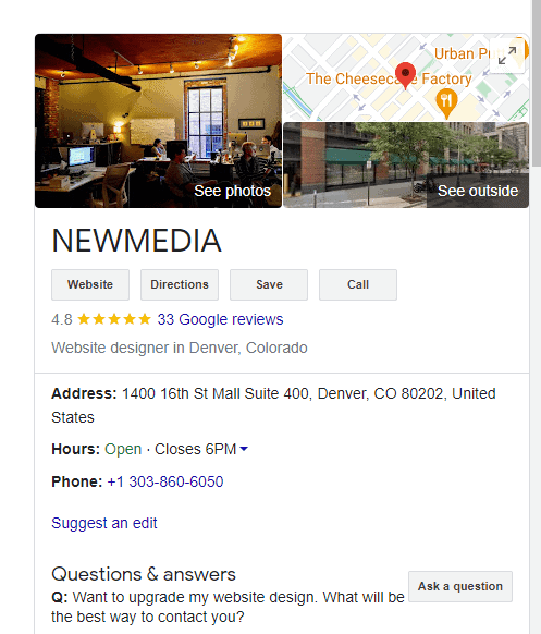 newmedia google my business profile