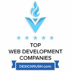 Badge displaying 'Top Web Development Companies' by DesignRush.