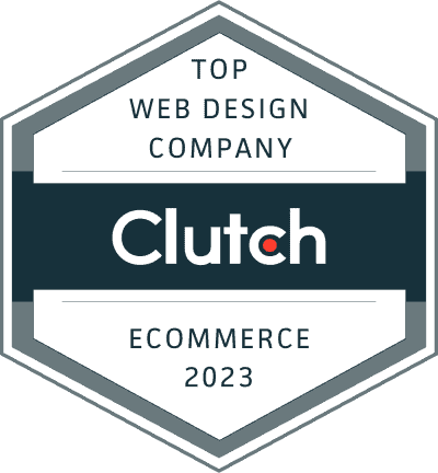 Clutch.co badge for Top Web Design Company in E-commerce 2023.